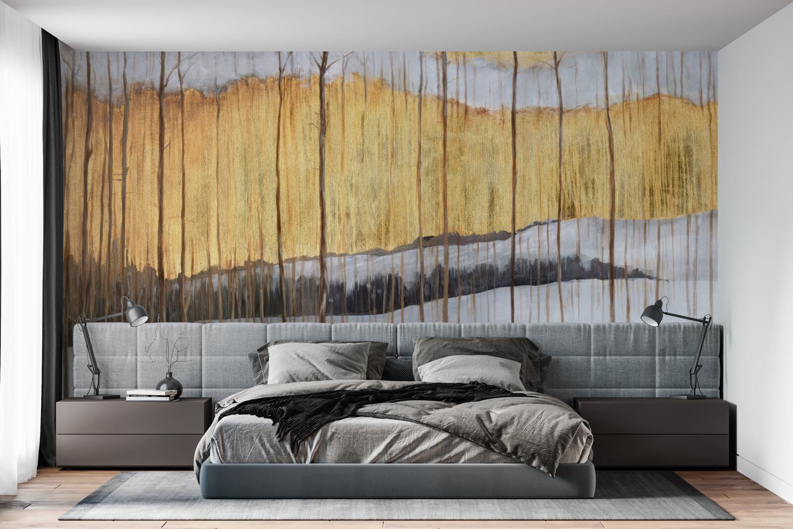 Papier peint les contours des troncs d'arbres gracieux