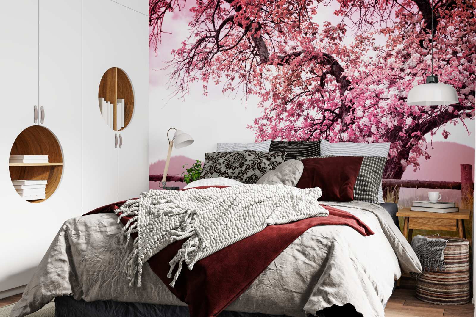 Papier peint arbre sakura en fleurs