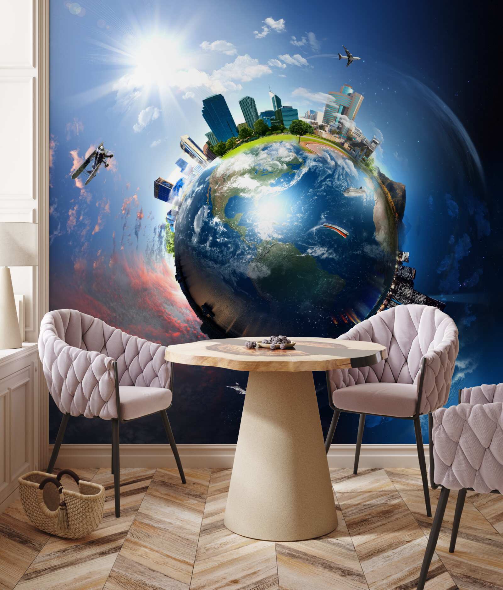 Papier peint globe terrestre sous un angle inhabituel
