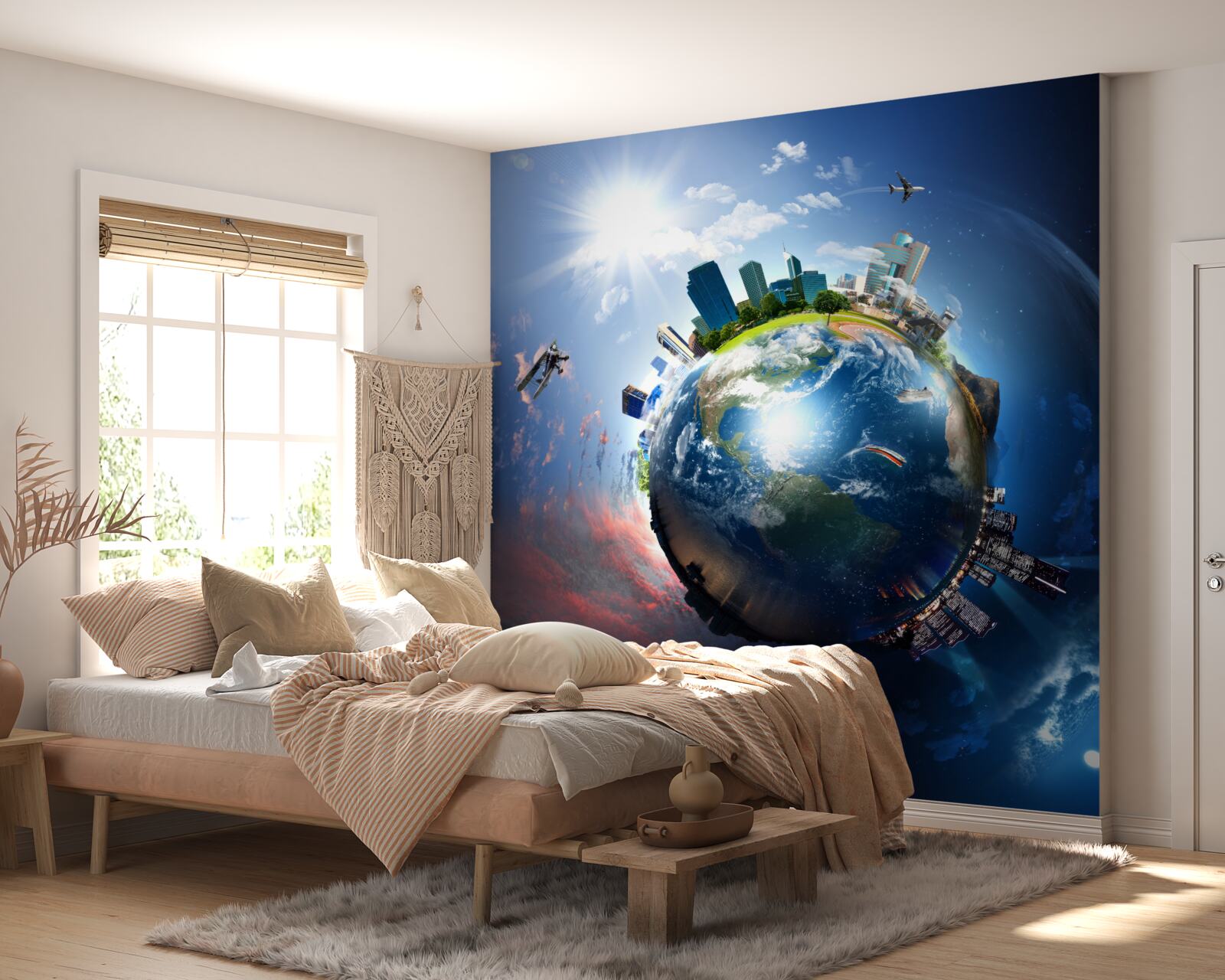 Papier peint globe terrestre sous un angle inhabituel