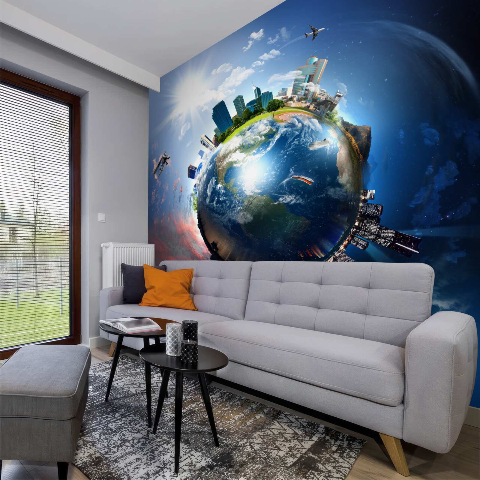 Papier peint globe terrestre sous un angle inhabituel