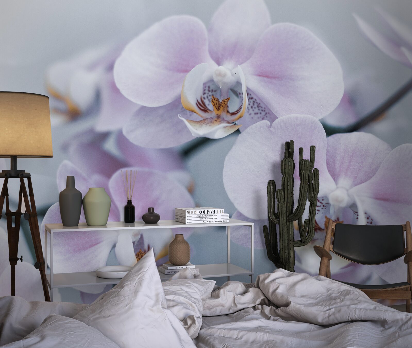 Papier peint grandes fleurs d'orchidées