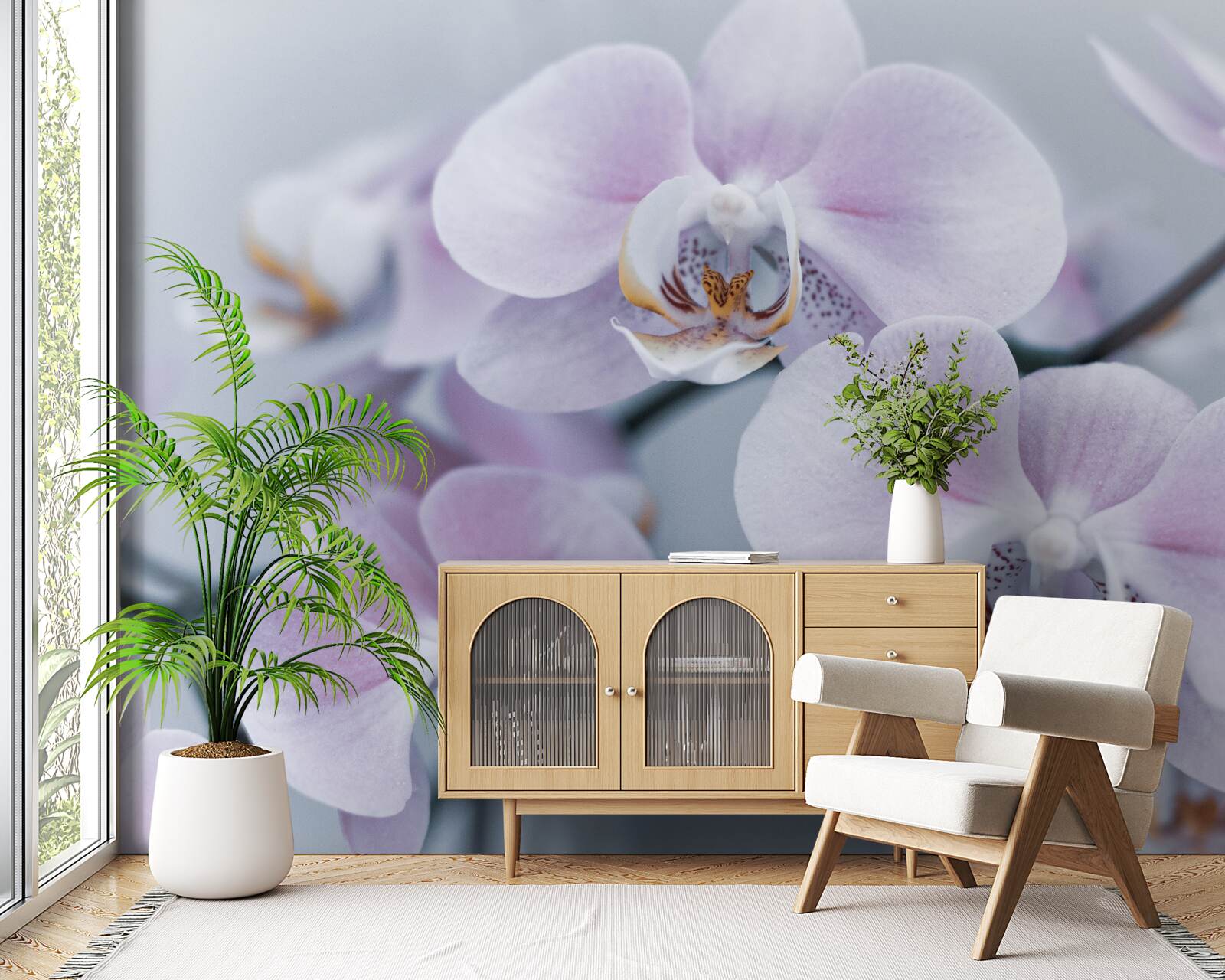 Papier peint grandes fleurs d'orchidées