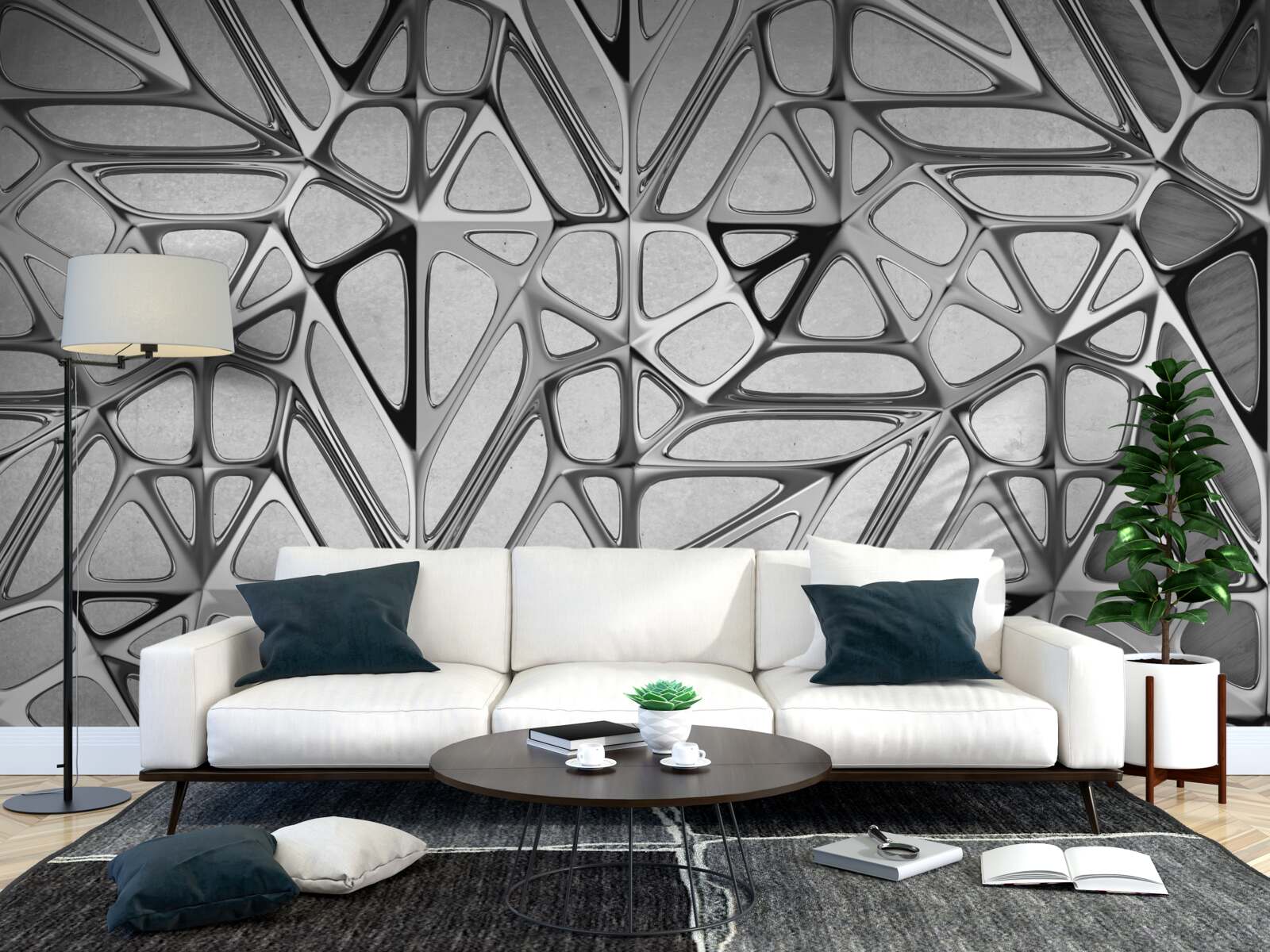 Papier peint gris métal abstrait
