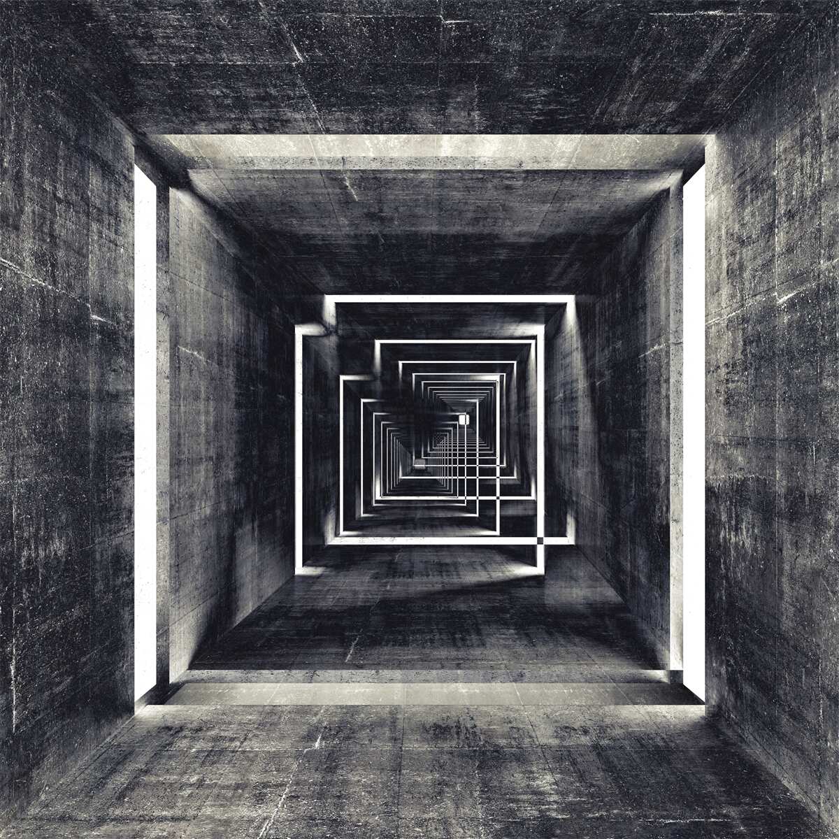 Papier peint tunnel spacieux éclairé par la lumière