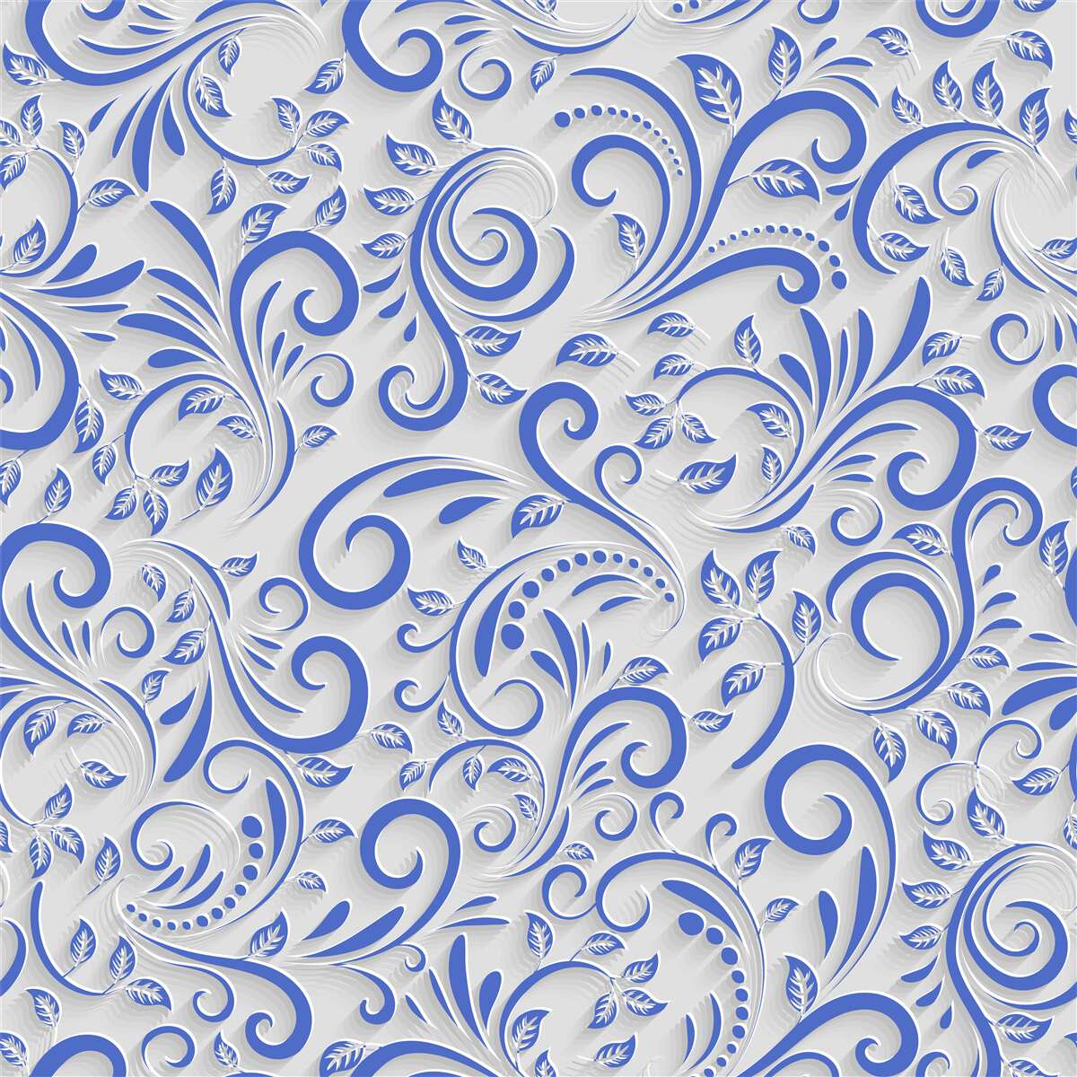 Papier peint fond blanc avec des tourbillons bleus