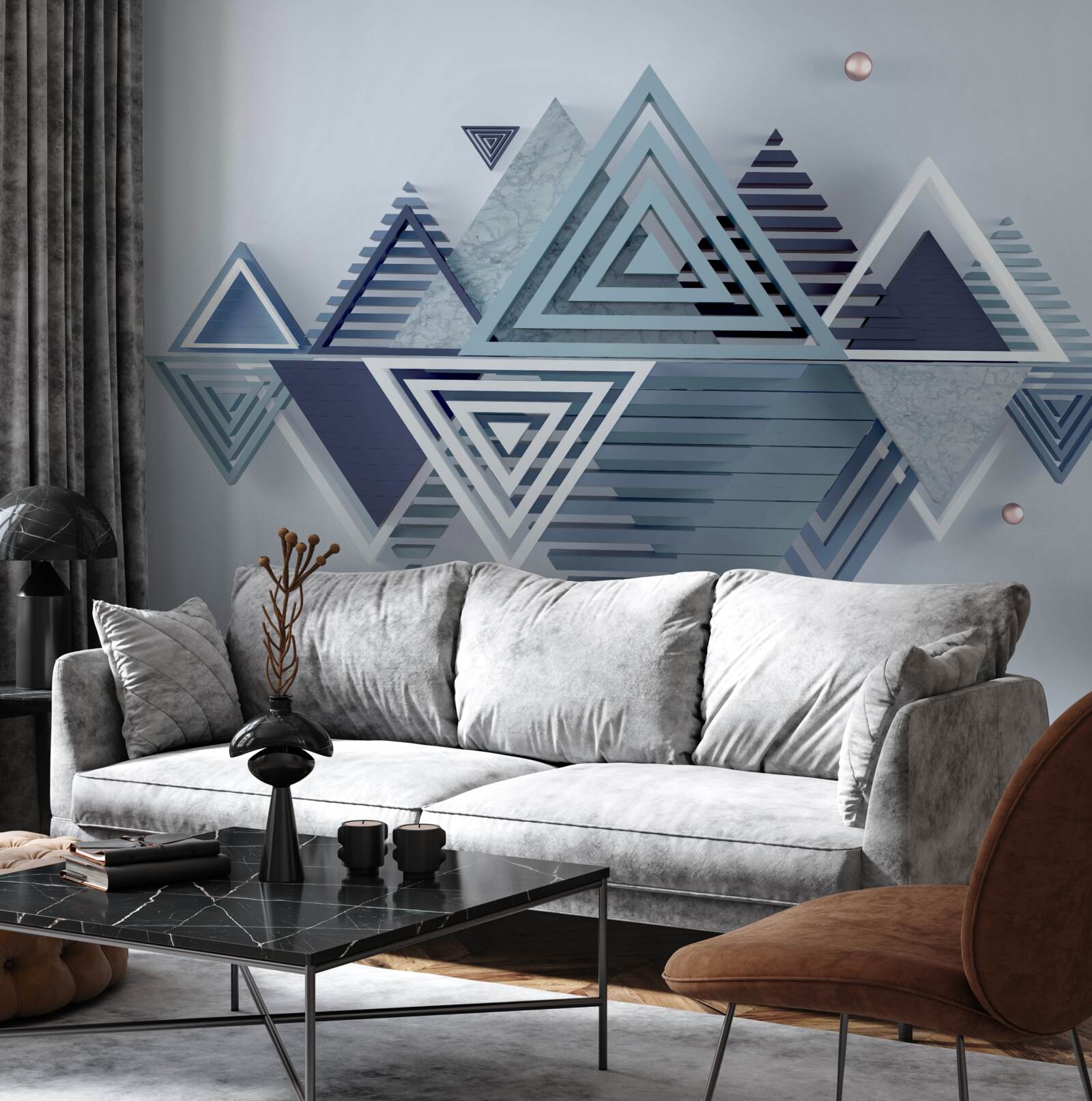 Papier peint formes triangulaires colorées et abstraites