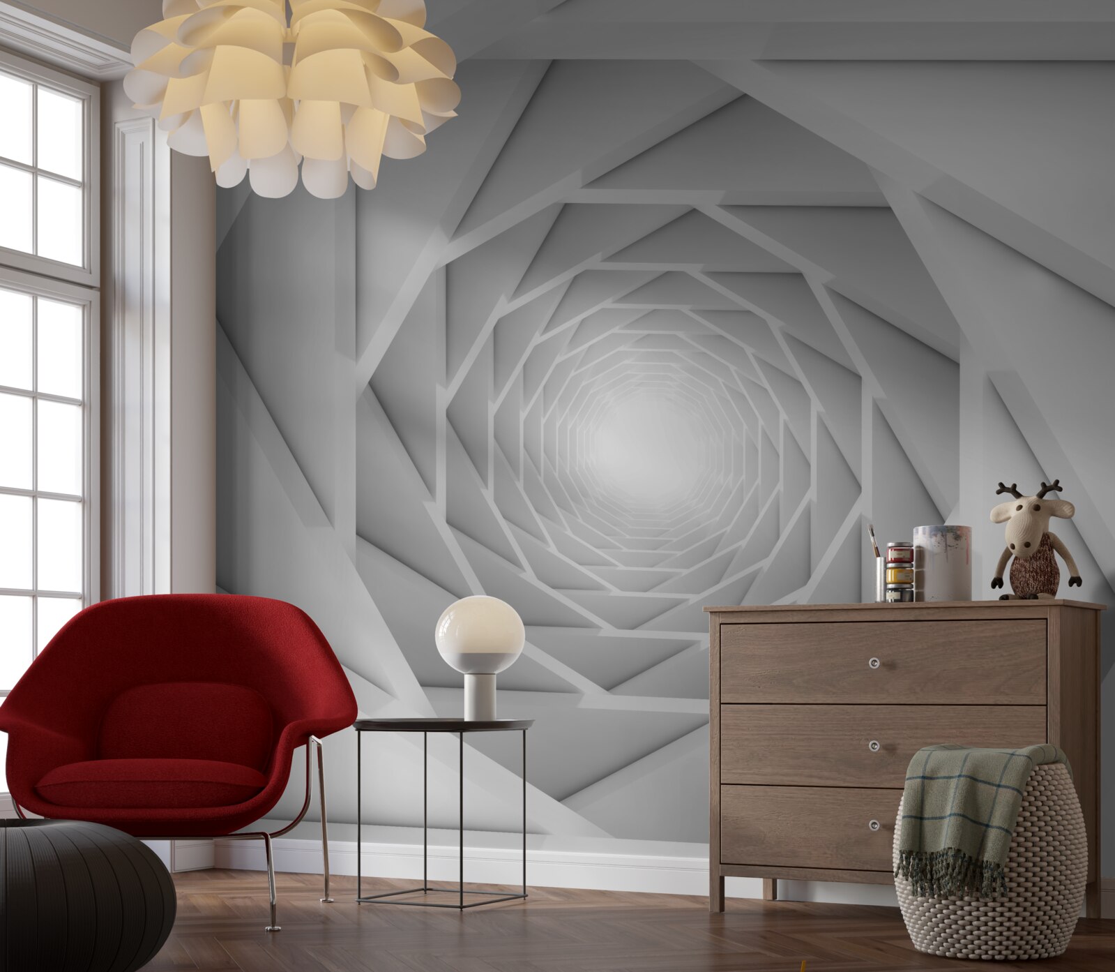 Papier peint passage sinueux et dégagé