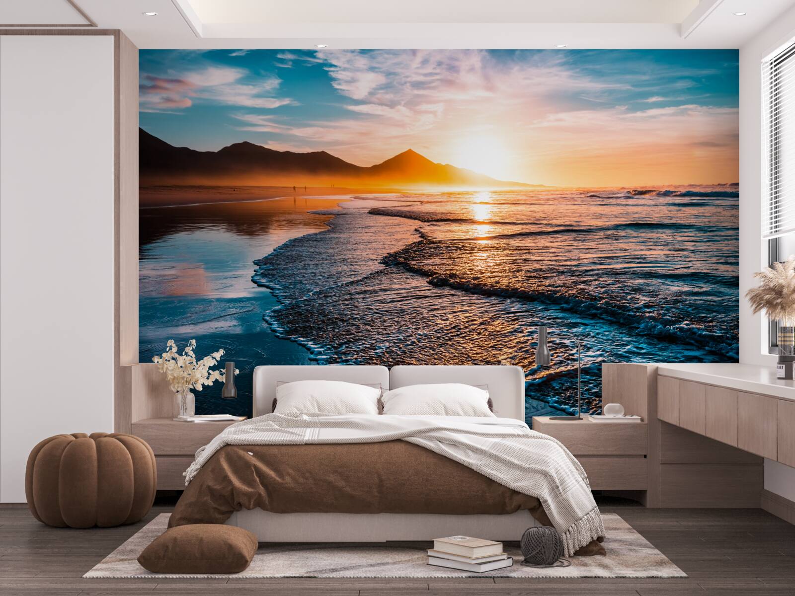 Papier peint l'eau reflète les rayons du soleil