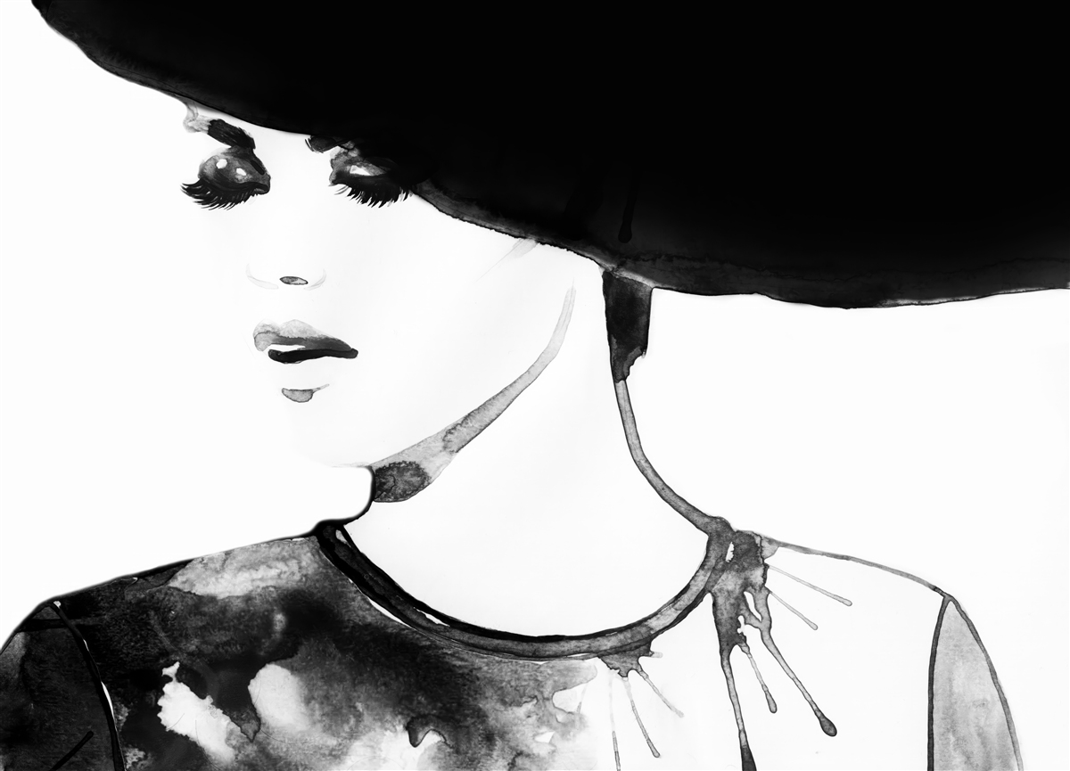 Papier peint fille avec chapeau montrée dans la photo