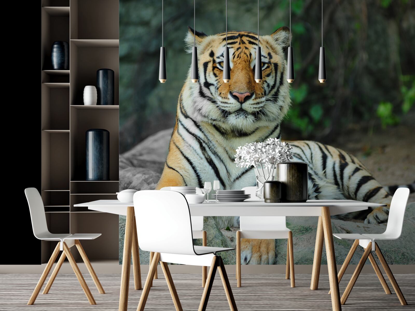 Papier peint beau tigre en vacances
