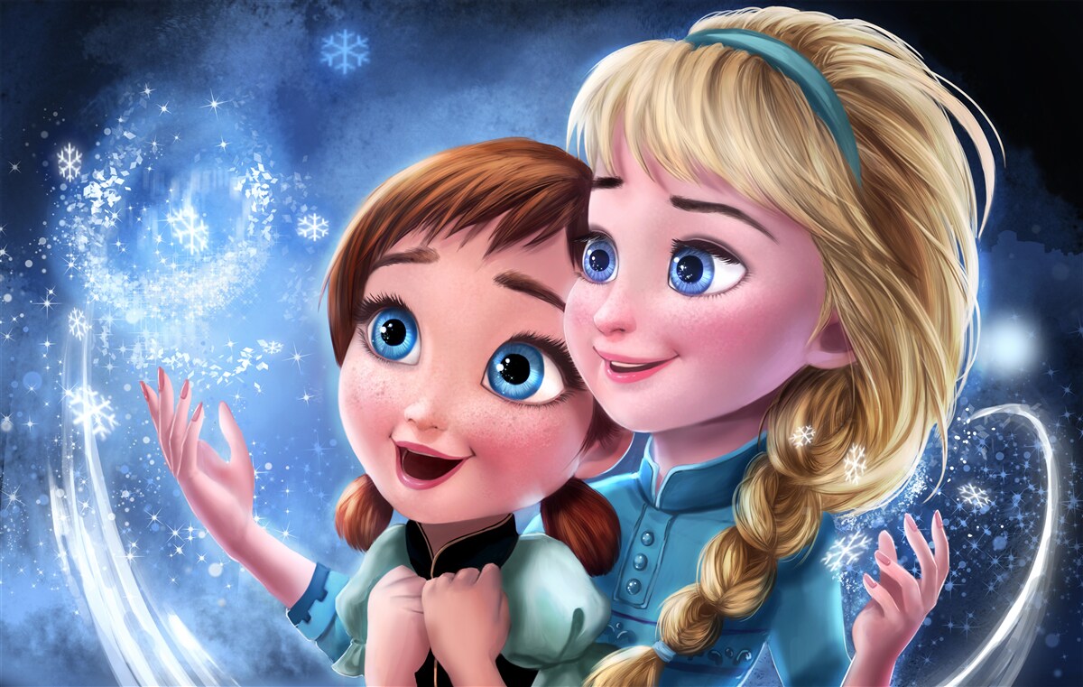 Papier peint deux filles souriantes