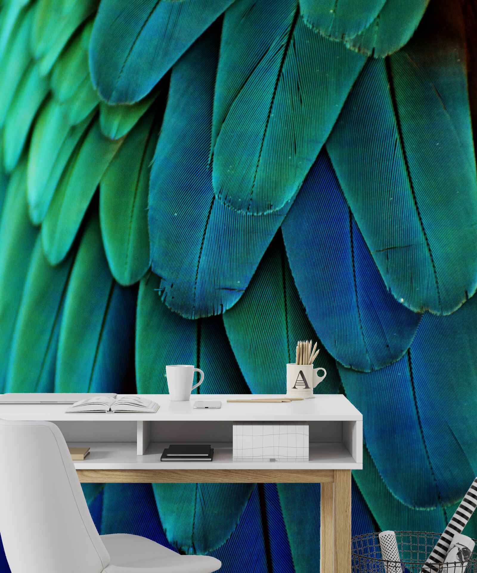 Papier peint les feuilles sont grandes et vertes foncées