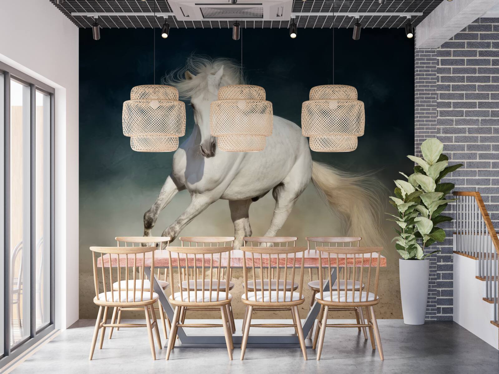 Papier peint piste du cheval blanc