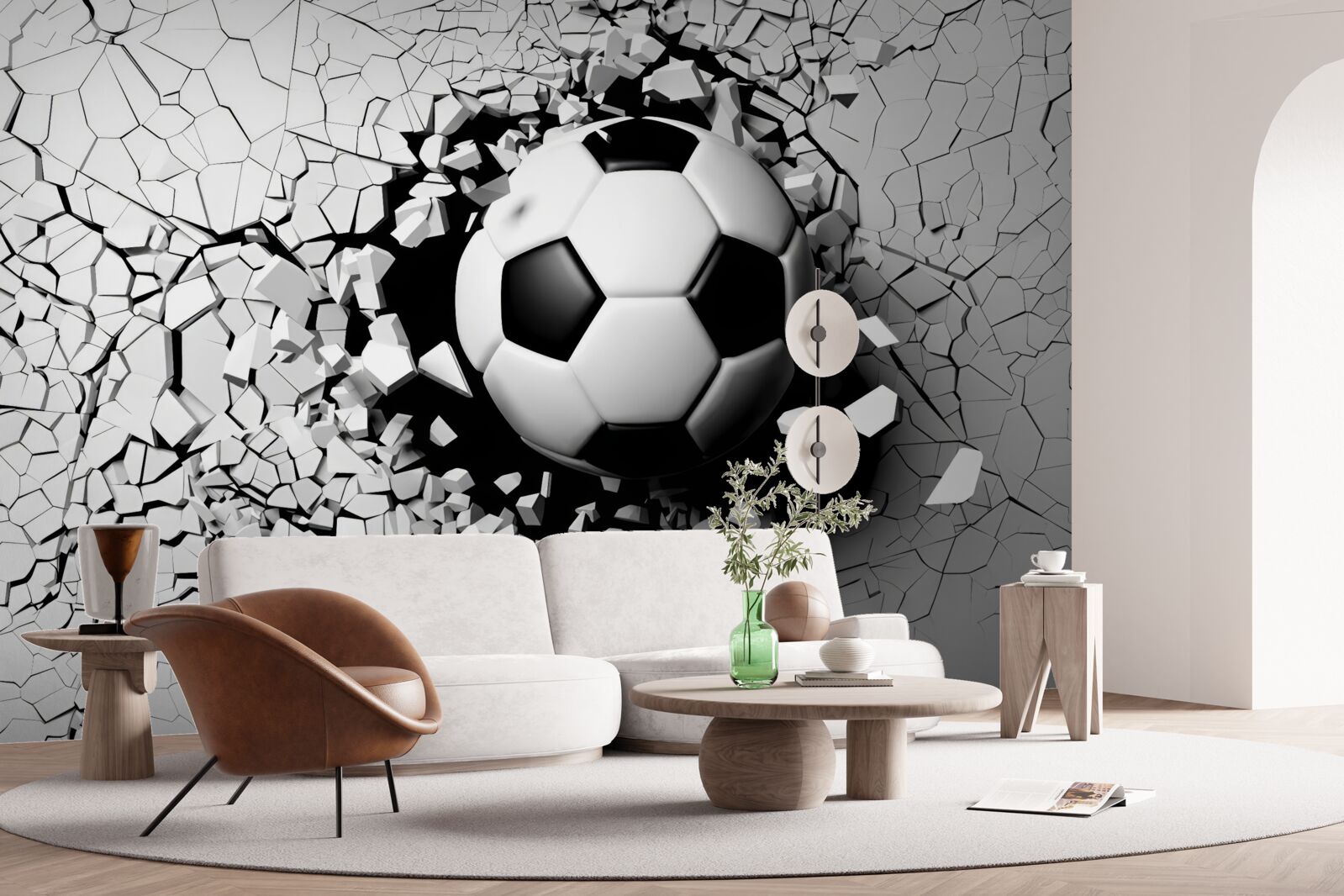 Papier peint le football franchit la barrière