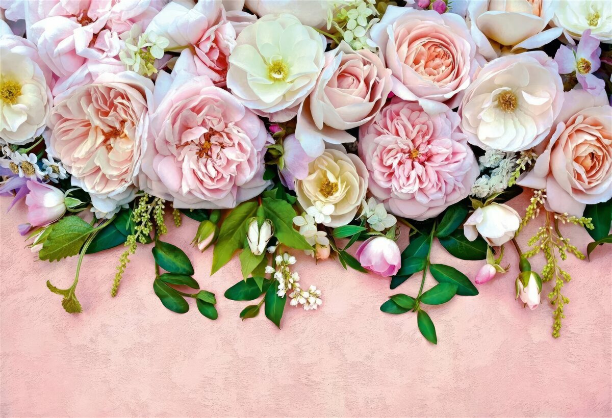 Papier peint roses légères et délicates