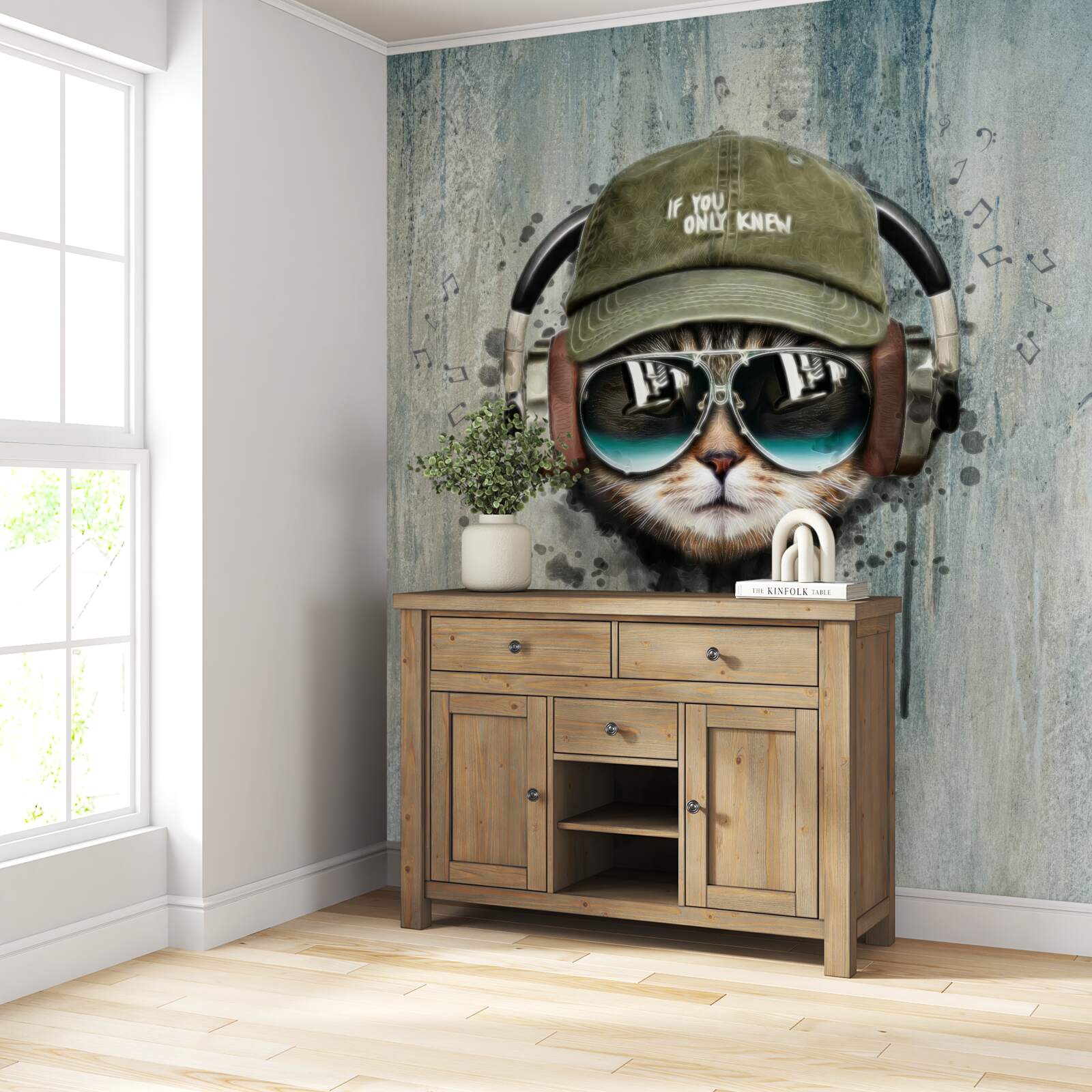 Papier peint chat à la mode