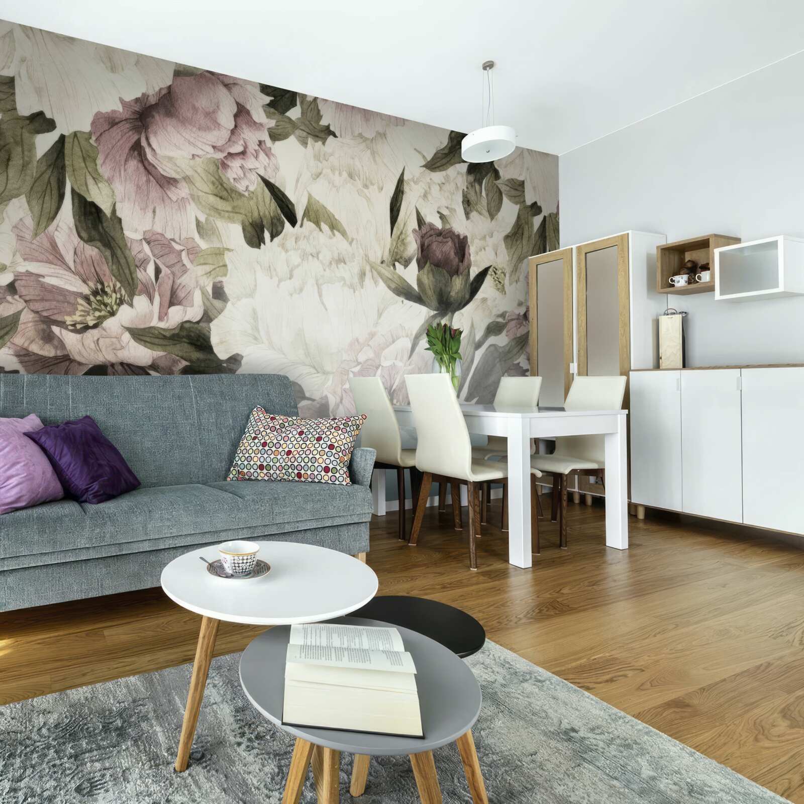 Papier peint images de diverses grandes fleurs