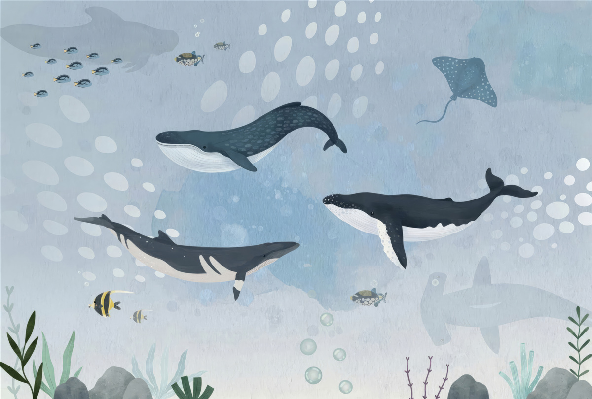 Papier peint le royaume sous-marin des baleines