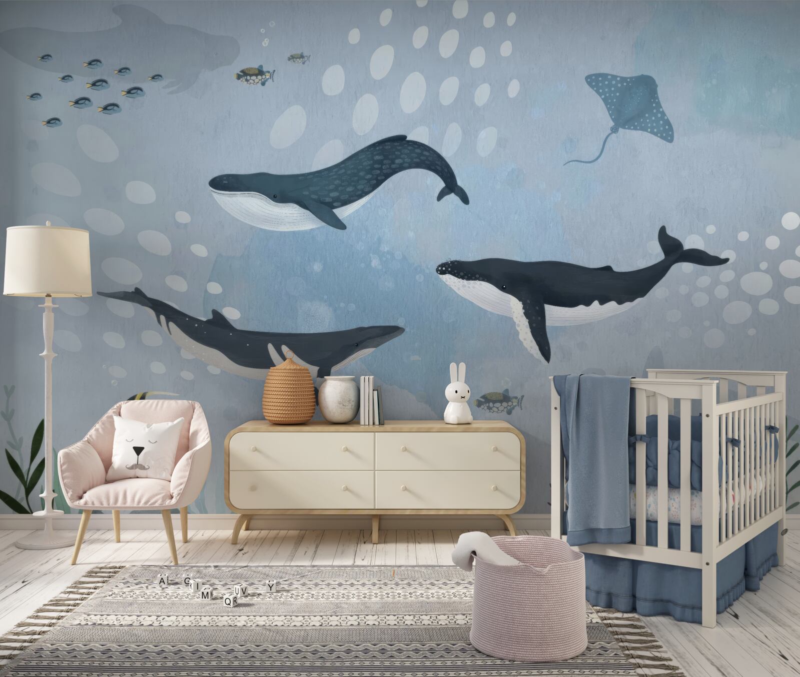 Papier peint le royaume sous-marin des baleines