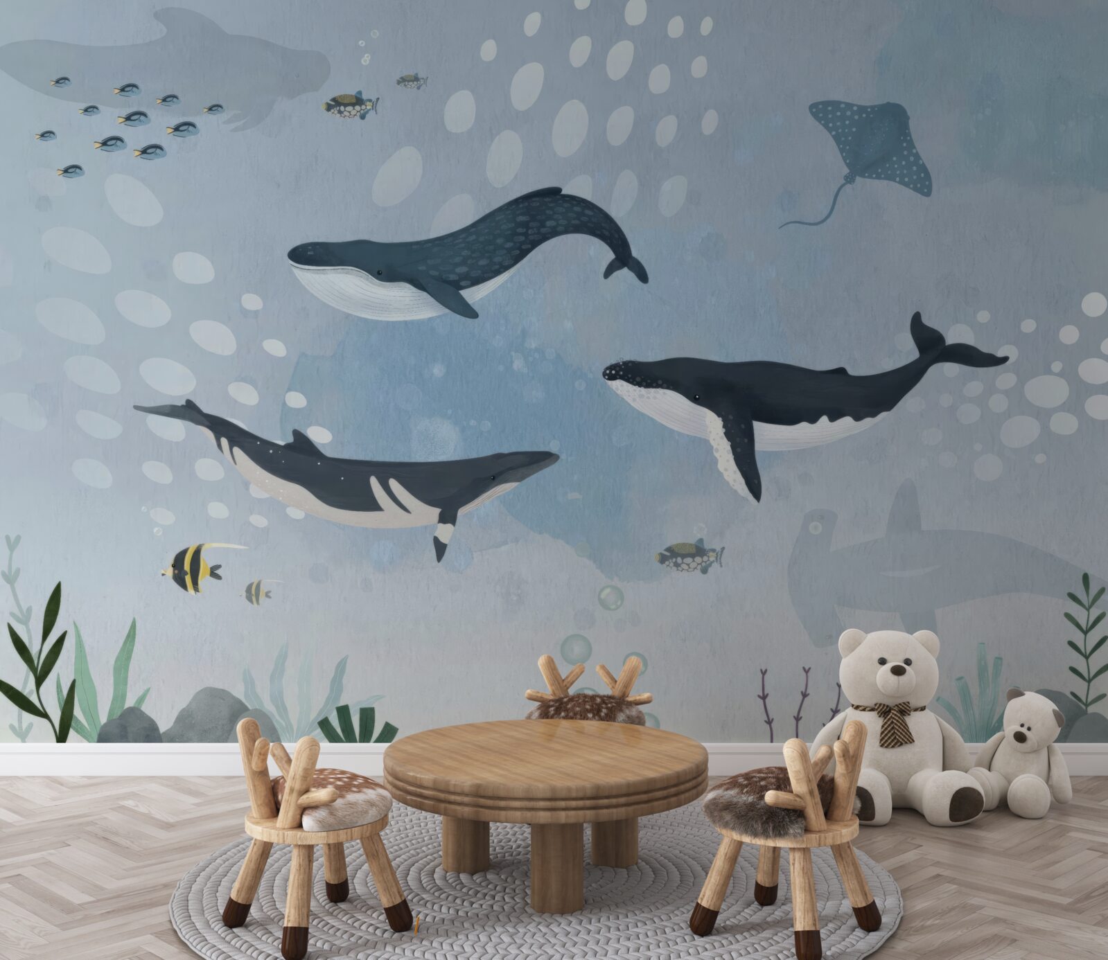 Papier peint le royaume sous-marin des baleines