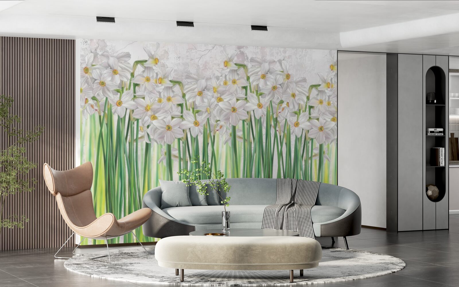 Papier peint les fleurs de jonquilles sont blanches