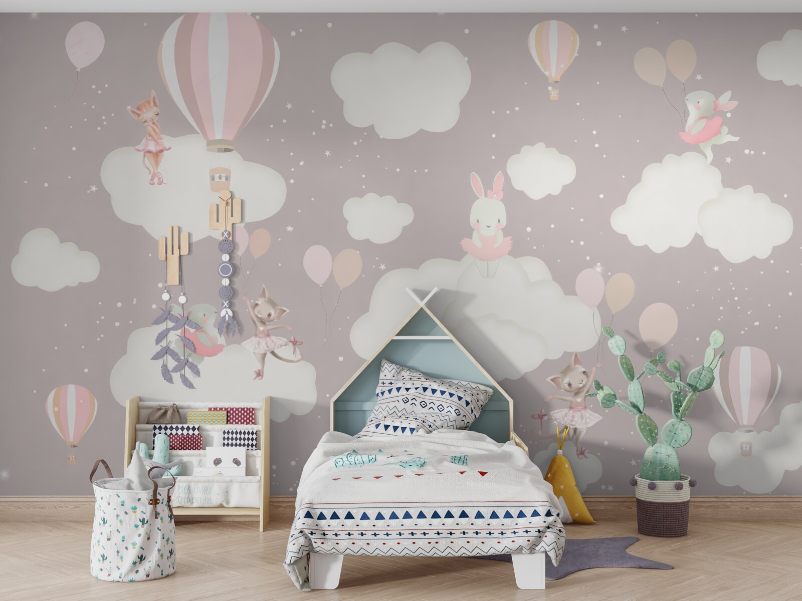 Papier peint les nuages sont devenus un terrain de jeu pour les animaux