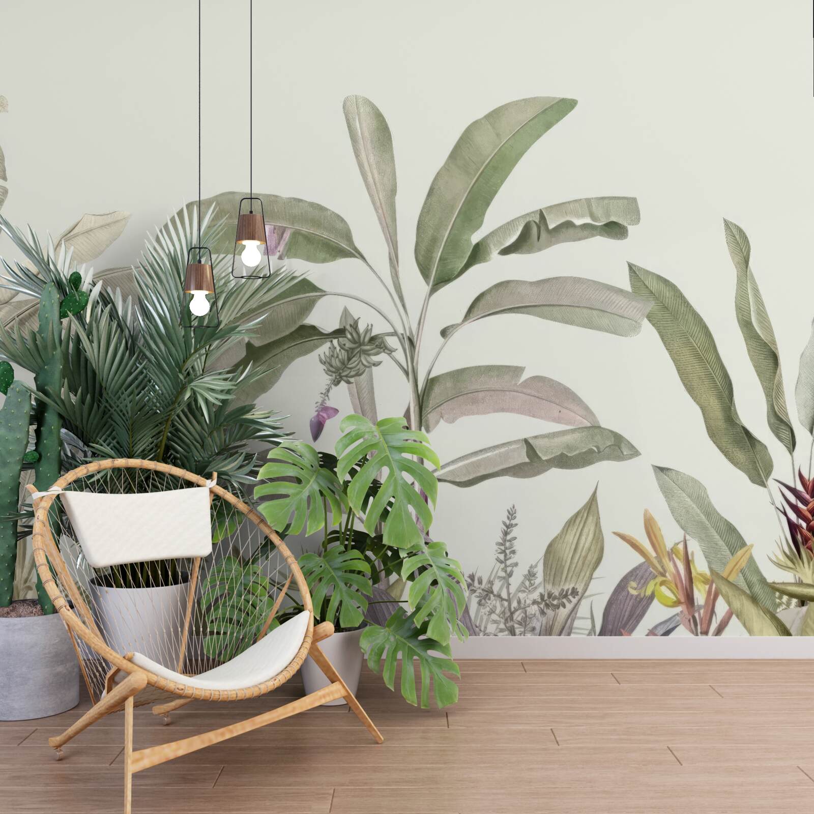 Papier peint des plantes et des feuilles clairsemées