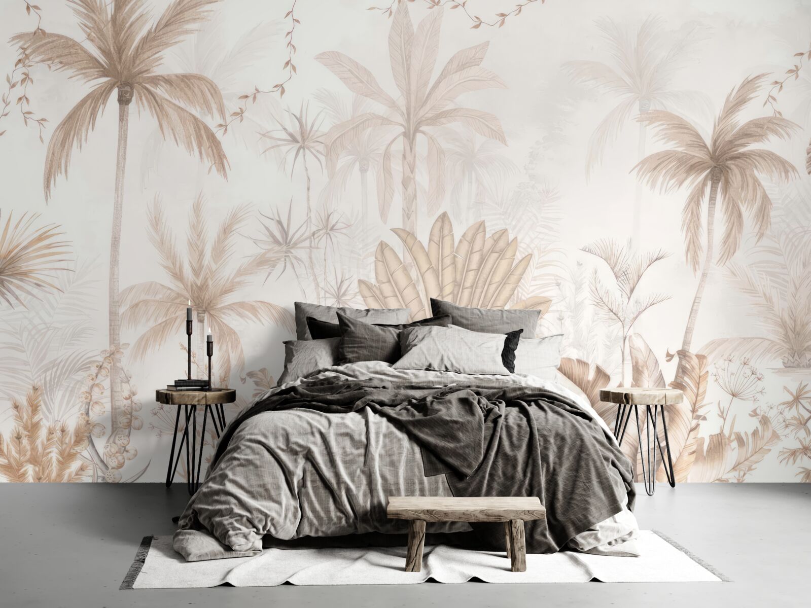 Papier peint plantes dans les tons de brun