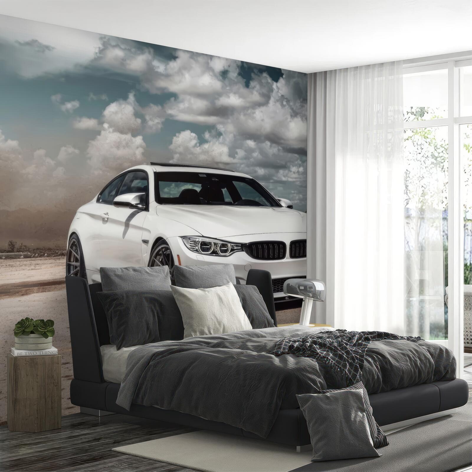 Papier peint la voiture est blanche