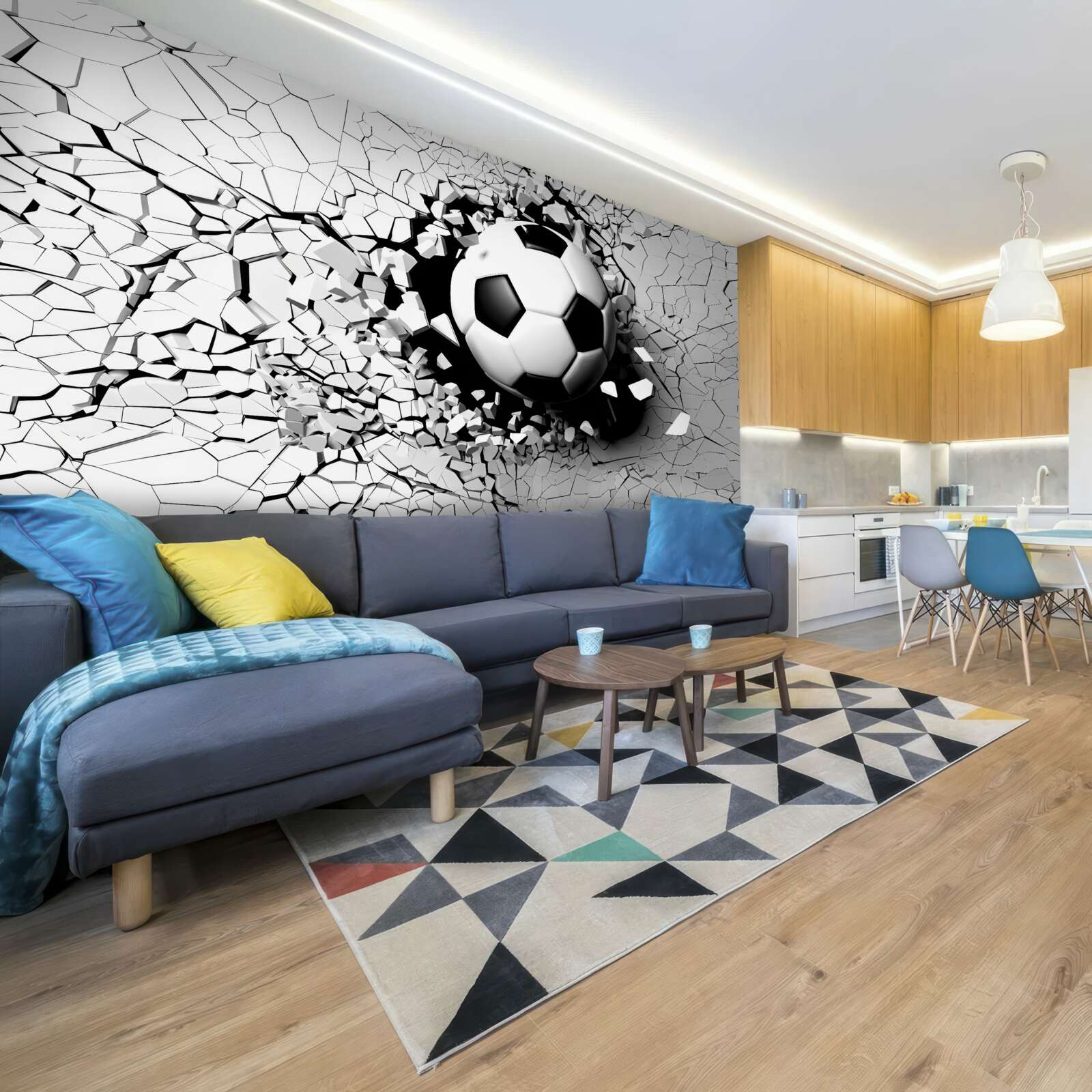 Papier peint le football franchit la barrière