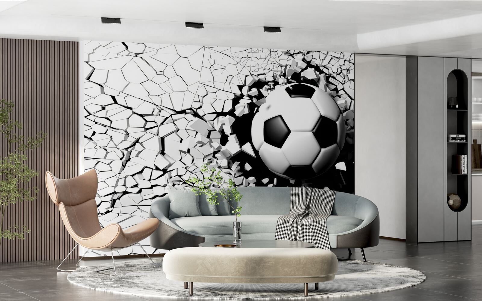 Papier peint le football franchit la barrière