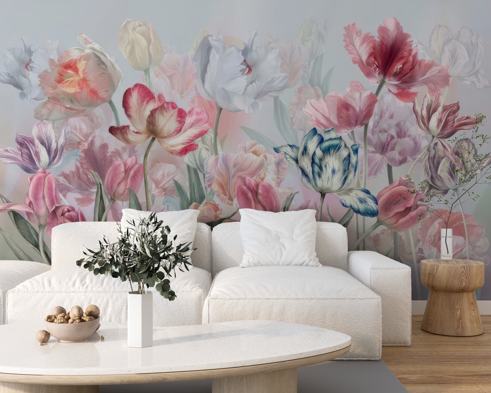 Papier peint variété de belles fleurs