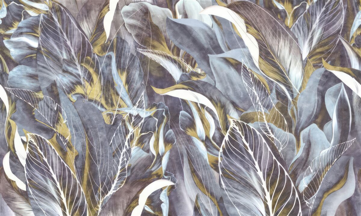 Papier peint rideau dense de feuilles