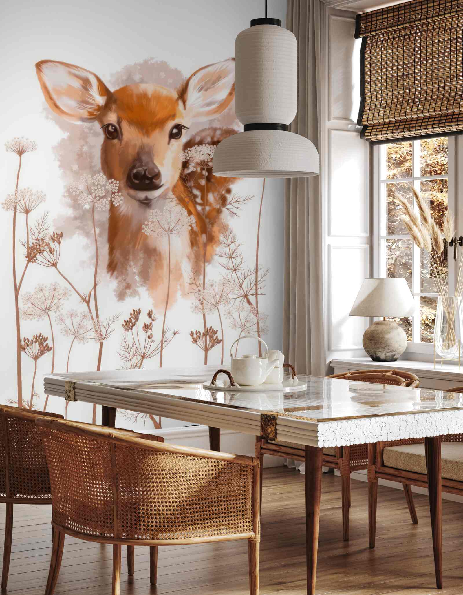 Papier peint sur la photo d'un cerf