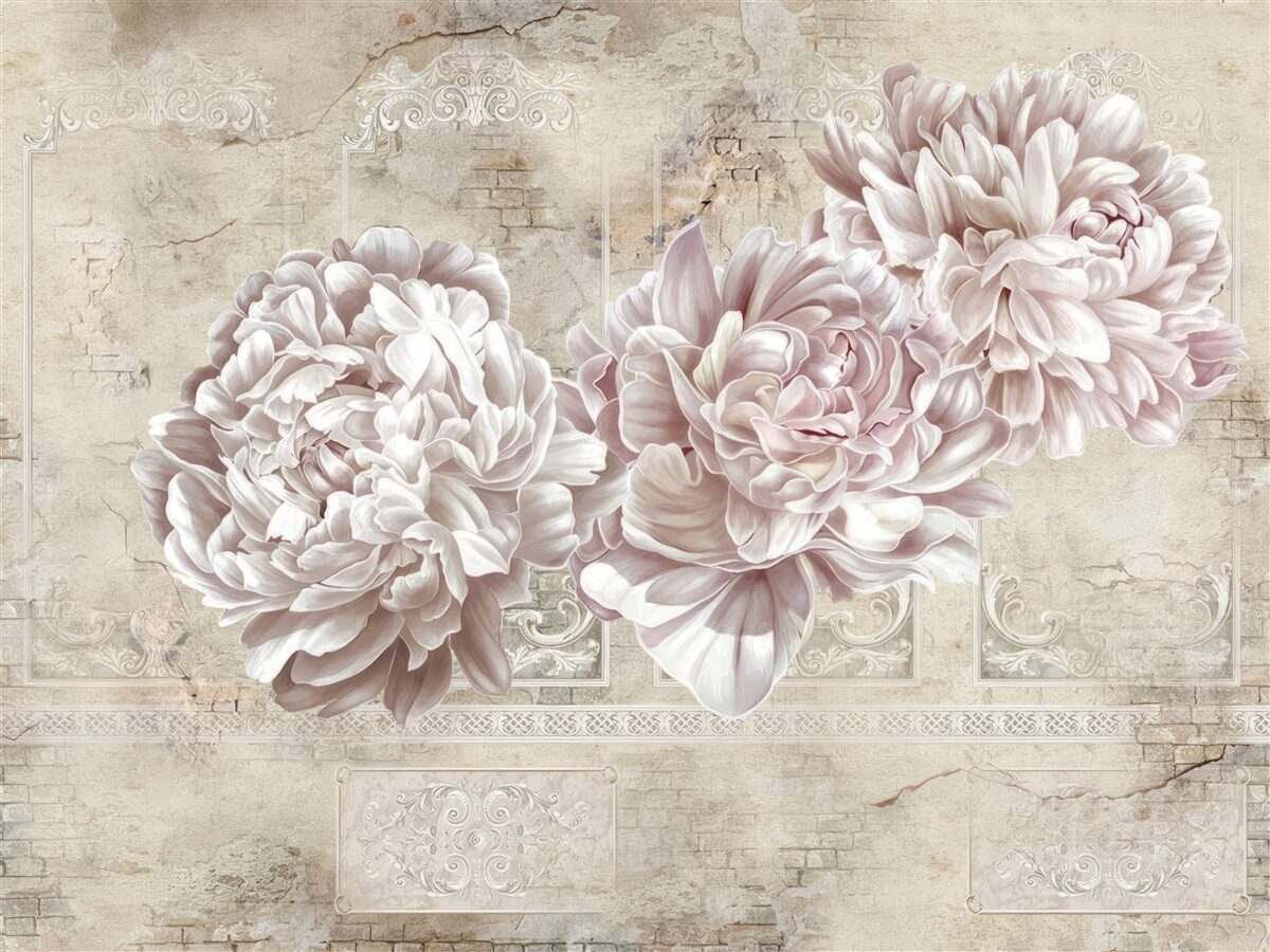 Papier peint grandes pivoines lumineuses