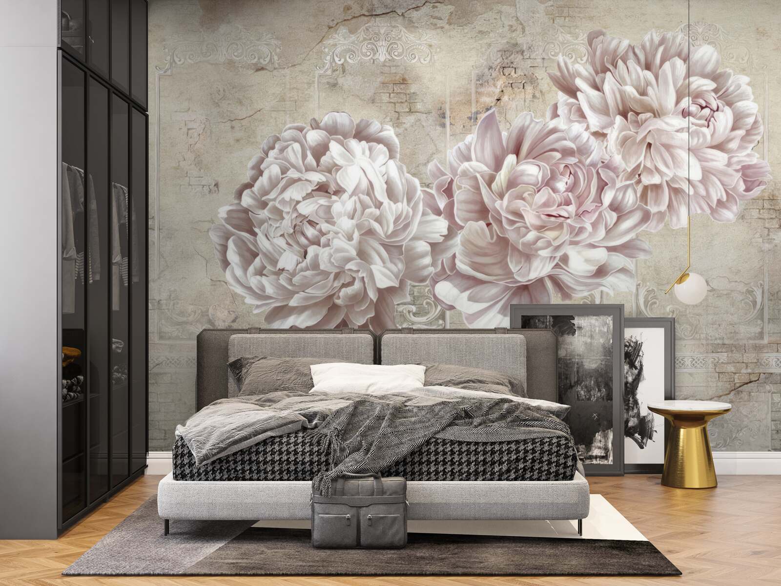 Papier peint grandes pivoines lumineuses