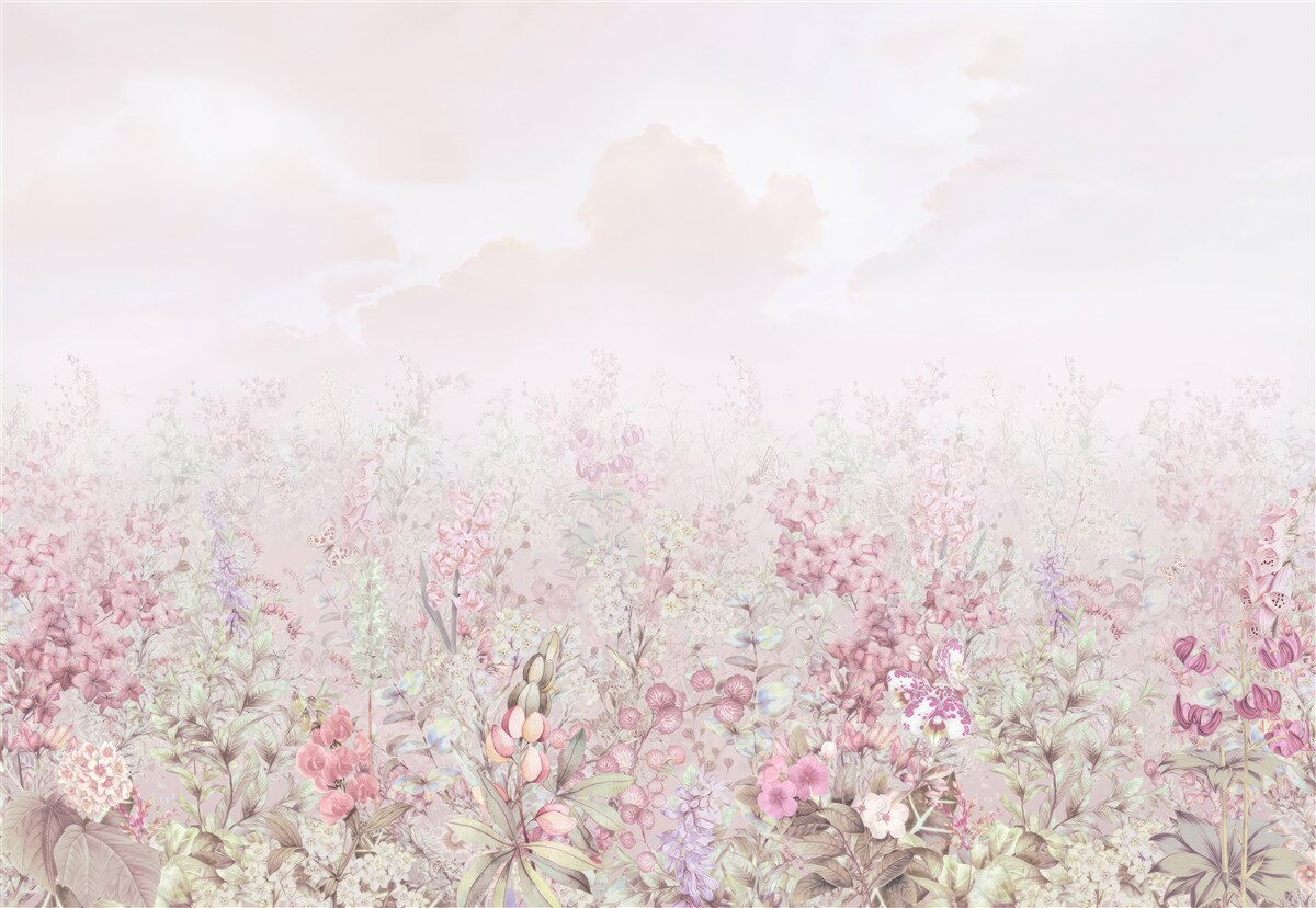 Papier peint Une prairie parsemée de fleurs