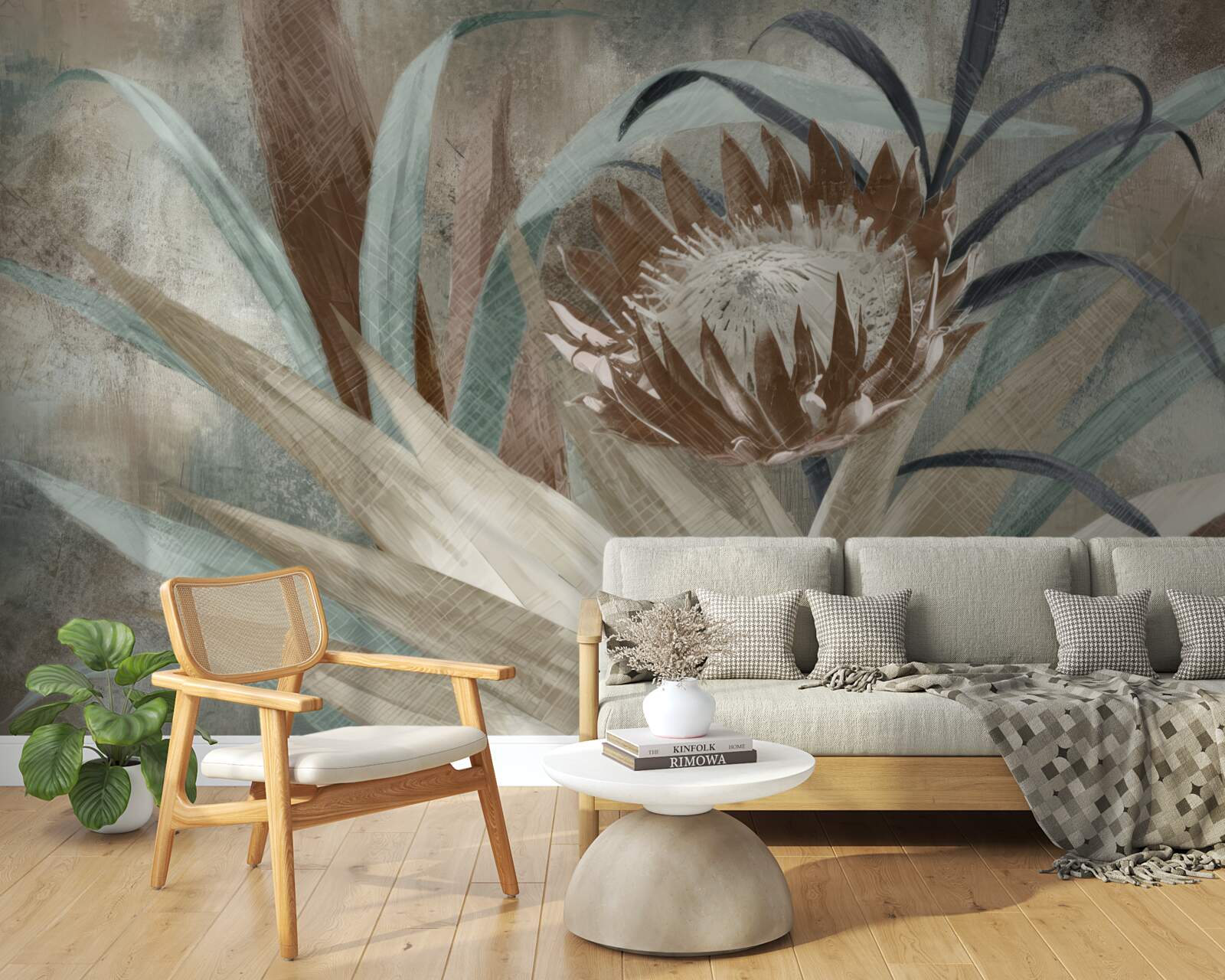 Papier peint grande fleur inhabituelle