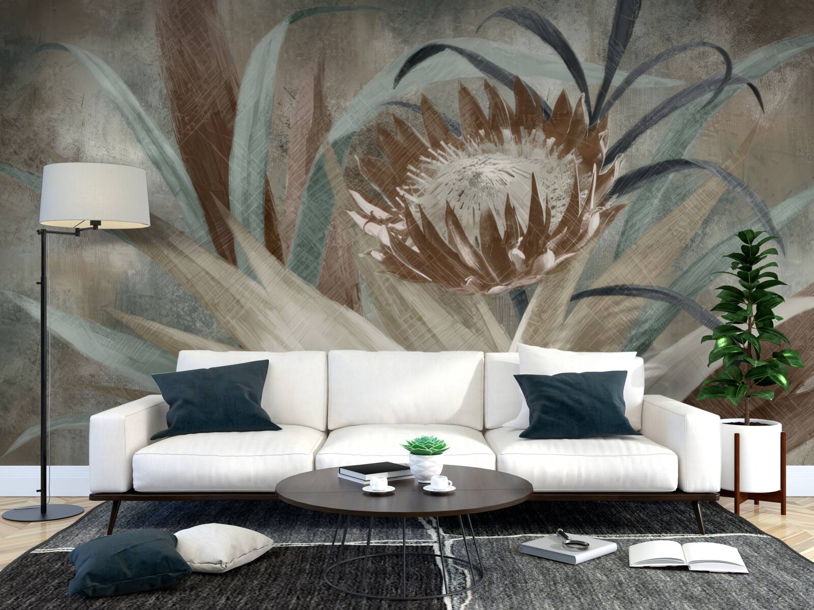 Papier peint grande fleur inhabituelle