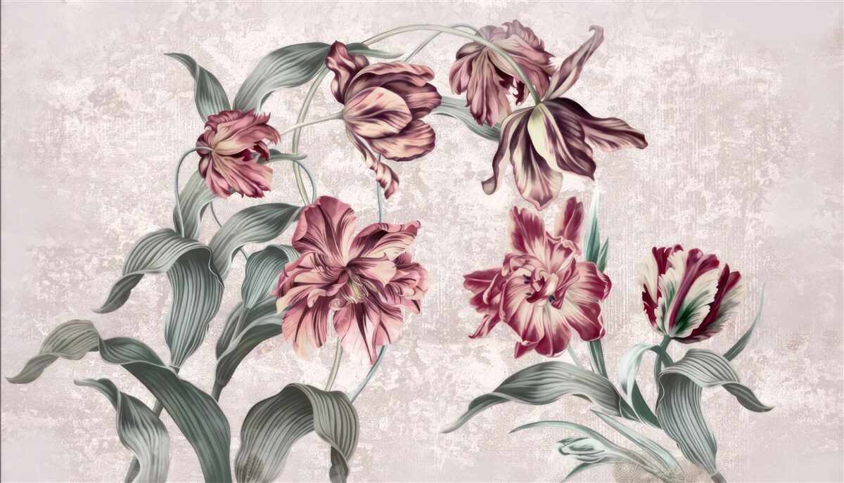 Papier peint des fleurs qui ne se sont pas encore réveillées