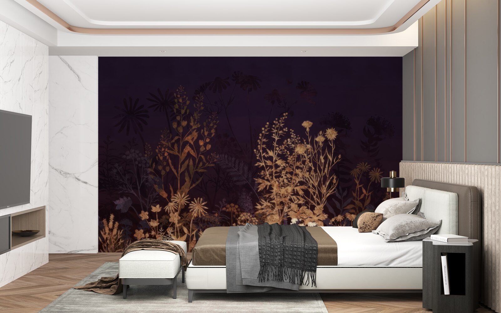 Papier peint La jungle endormie est éclairée par le clair de lune
