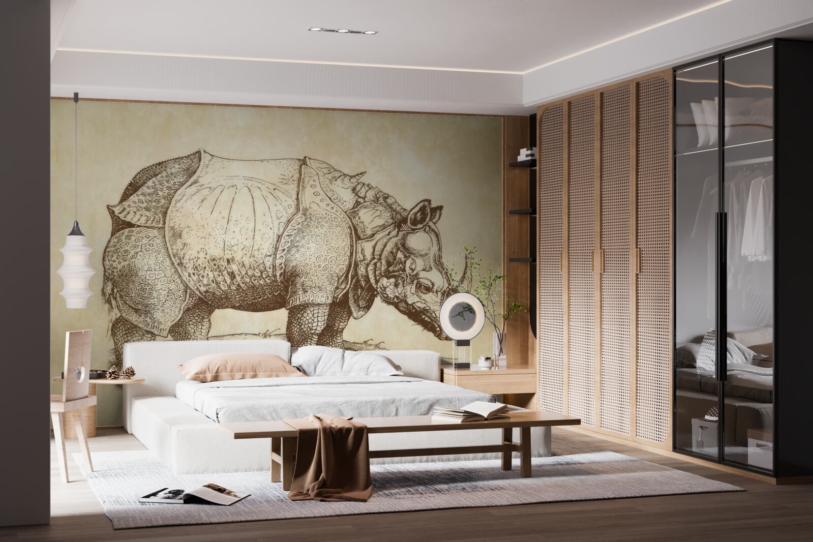 Papier peint rhinocéros fort