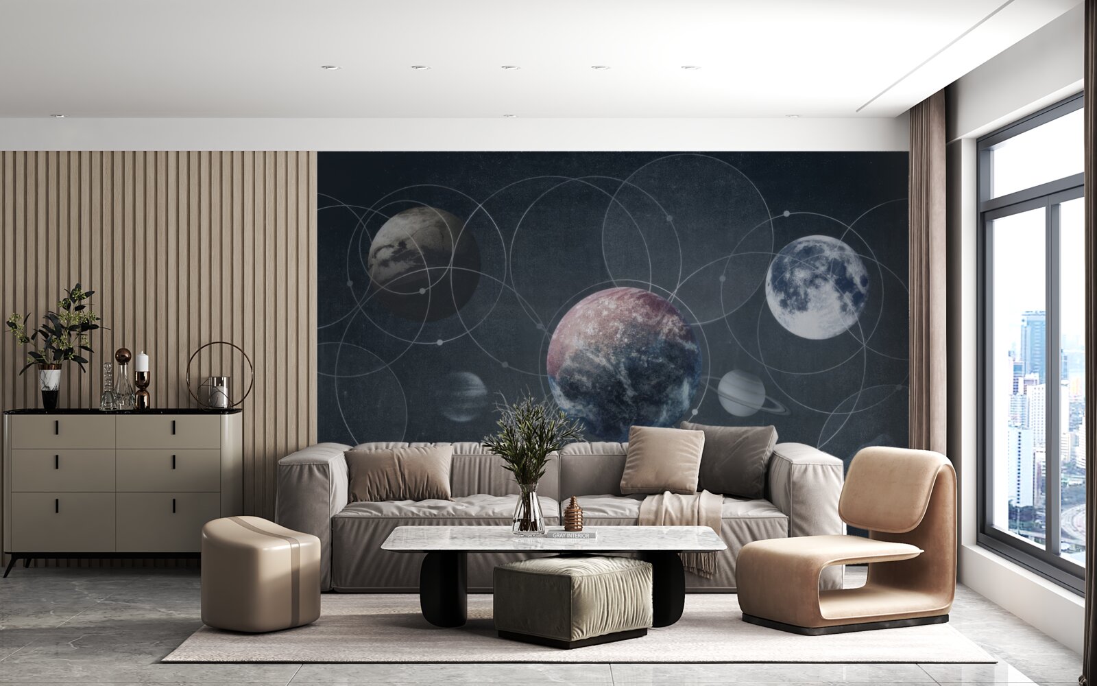Papier peint les planètes du système solaire