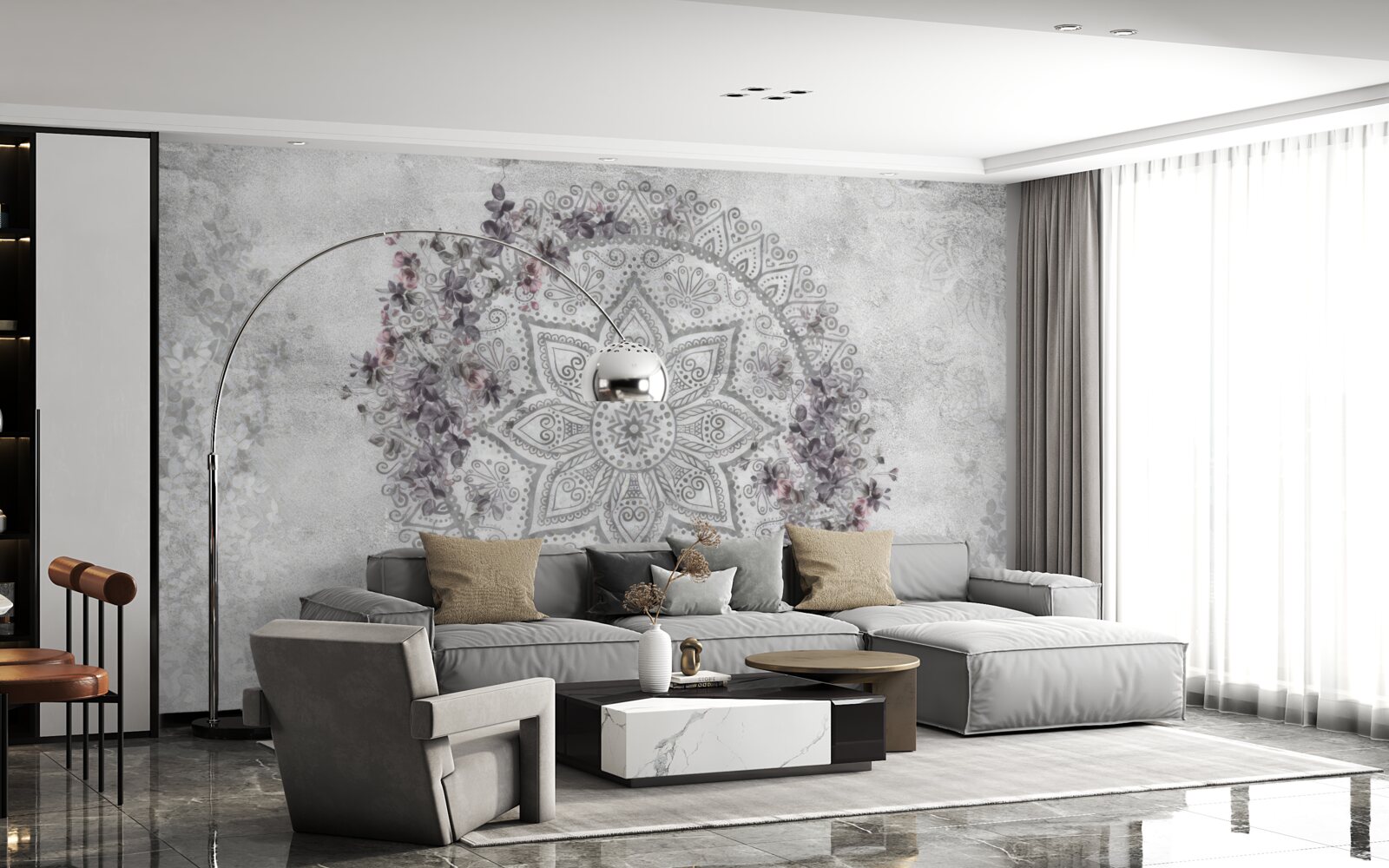 Papier peint belle image parmi les fleurs