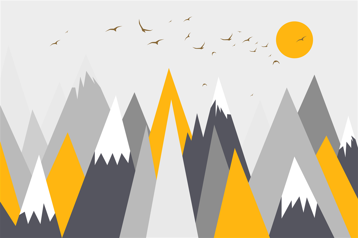 Papier peint La lumière du soleil inonde les sommets des montagnes