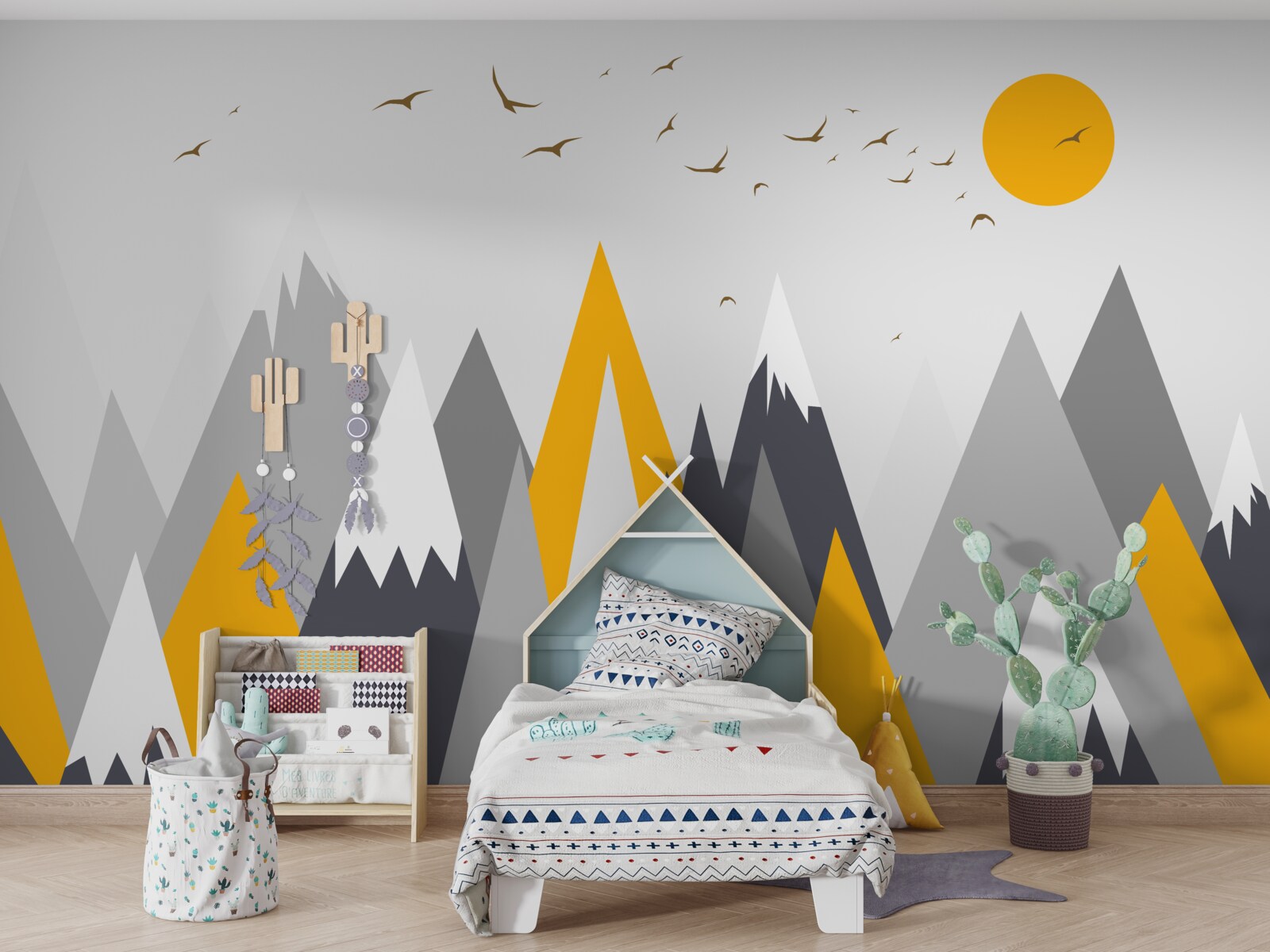 Papier peint La lumière du soleil inonde les sommets des montagnes