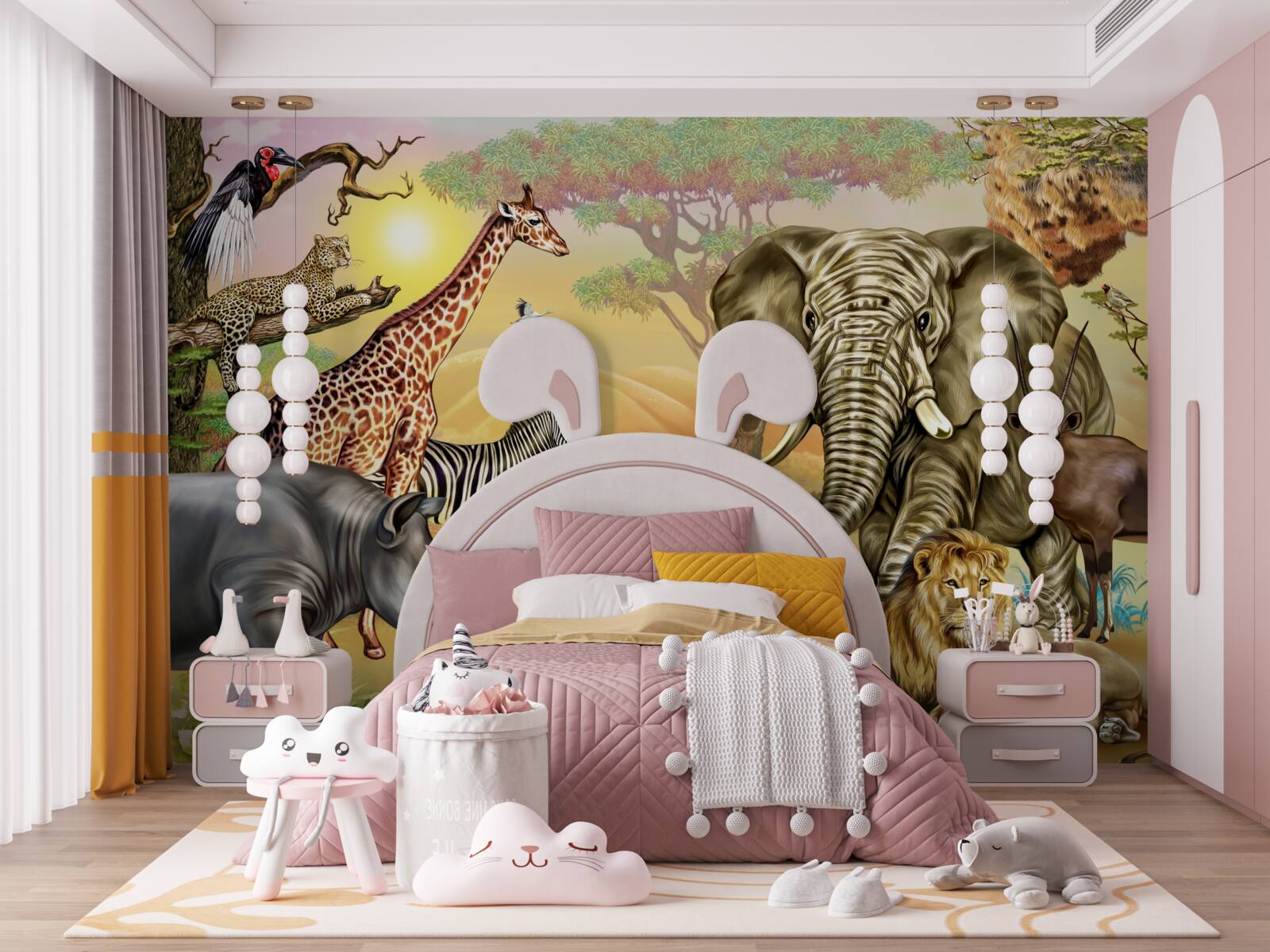 Papier peint grande famille tropicale