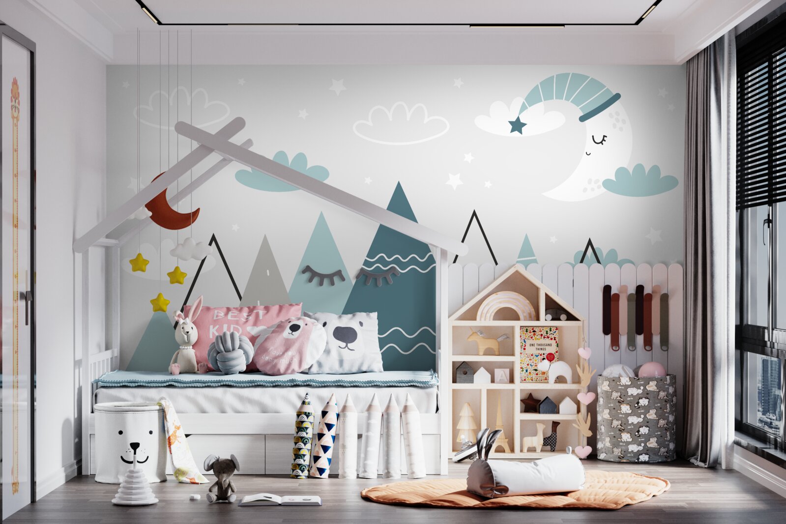 Papier peint les montagnes et la lune s'endorment
