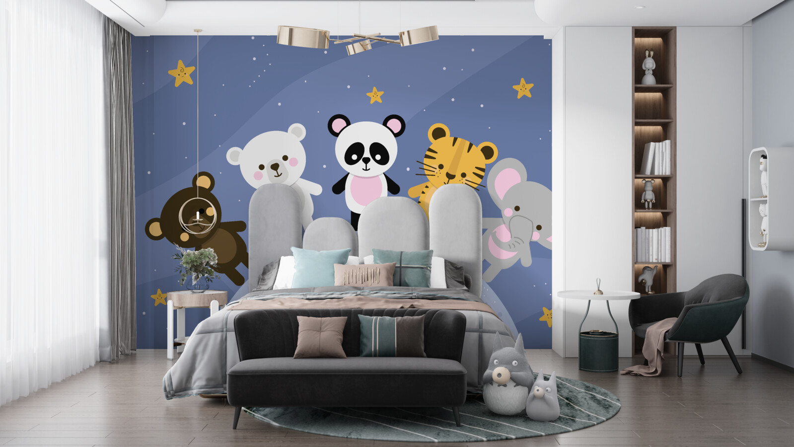 Papier peint des animaux vivant en harmonie les uns avec les autres